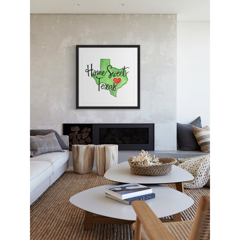 « home doux texas », reproduction de peinture encadrée, H 32 po x l 32 po x P 1,5 po