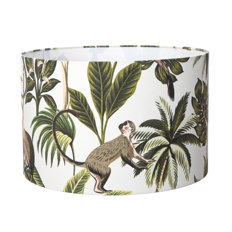 Cotton Drum Lamp Shade ( Screw On ) in White, 23cm H x 35cm W x 35cm D