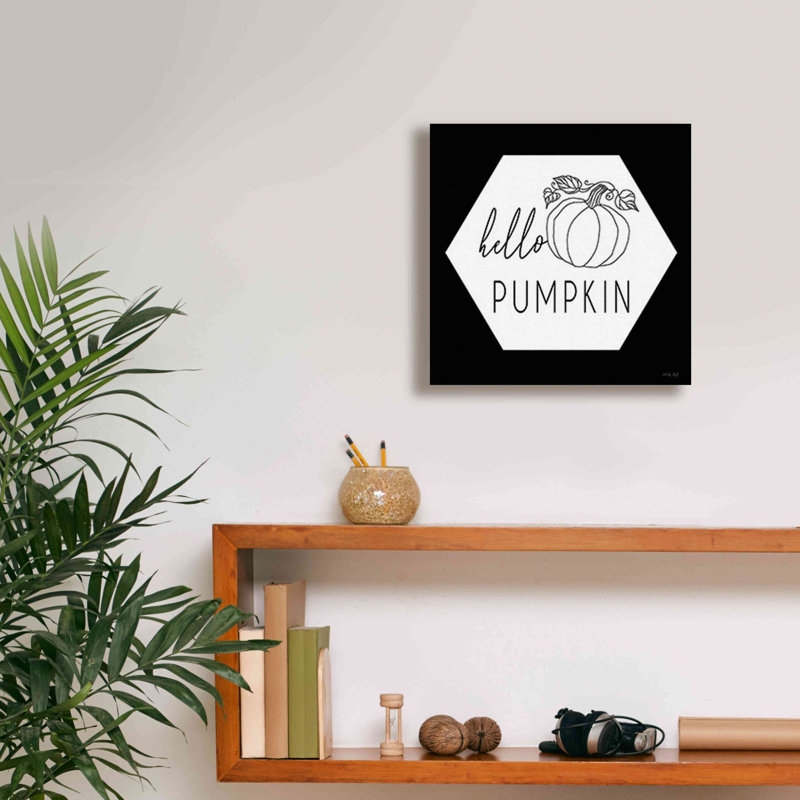 «Hello Pumpkin Hexagon» par Cindy Jacobs, estampe numérique sur toile, H 12 po x l 12 po x P 0,75 po