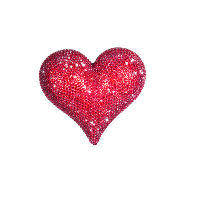 Fallsburg Red Rhinestone Love Heart - 7" wide