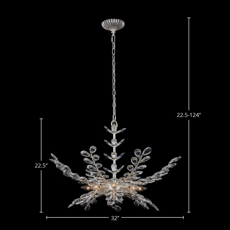 Alloro 8 LT Pewter/Clear Chandelier Allegri, Silver, Clear