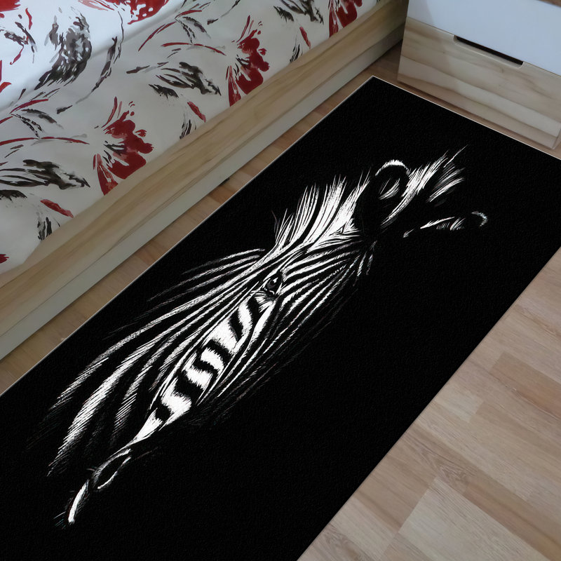 Exquisite Soft Non-Woven Printed Rug with Intricate Floral and Geometric Design for an Elegant Touch in Home Decor