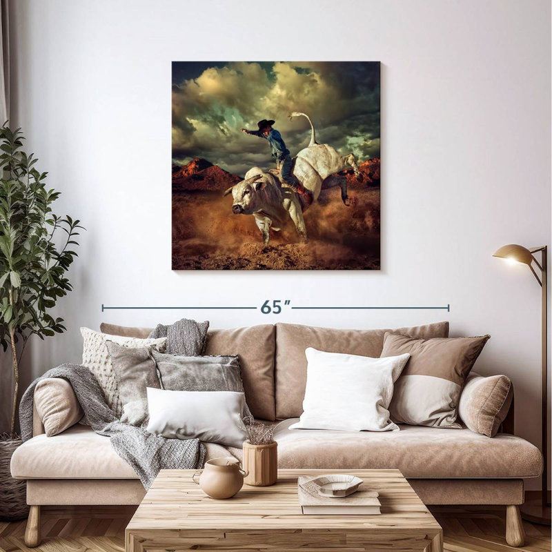 Rodeo Cowboy, 39" H x 39" W