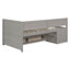 Lit de jour simple de couleur grise avec tiroirs coulissants et trois tablettes, cadre, structure de rangement de style moderne et intemporel, structure solide pour une utilisation à long terme, lattes aérées, assemblage simple-500541758-500541752