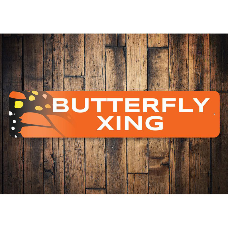 Enseigne papillon en aluminium Xing, H 4 po x l 18 po x P 0,04 po