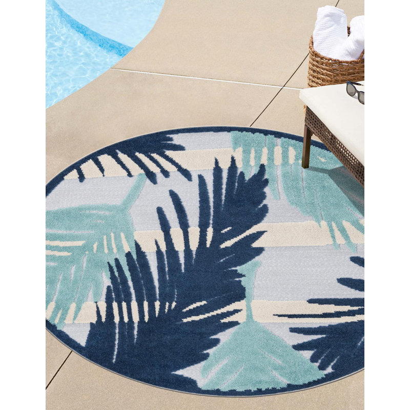 Otho Floral Indoor / Outdoor Rug, Round 3'3"