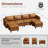 6-Piece 118.5'' Reversible Modern L-Shape Sectional Sofa With Storage Seat- Faux Leather-Brown-321356831
