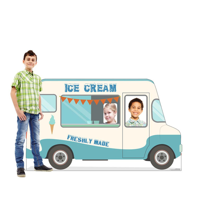 76'' Blue and White Ice Cream Truck Cardboard Standup