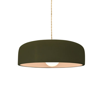 Radiance - Luminaire suspendu 1 lumière Spire - Carbone - Laiton brossé - l 16 po x H 4,5 po - DEL dédiée - Cordon torsadé beige