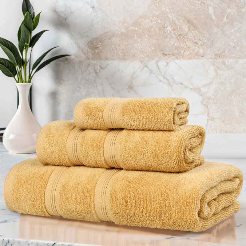 Ensemble de serviettes 3 pièces Superior Smart Dry 100% coton, Doré