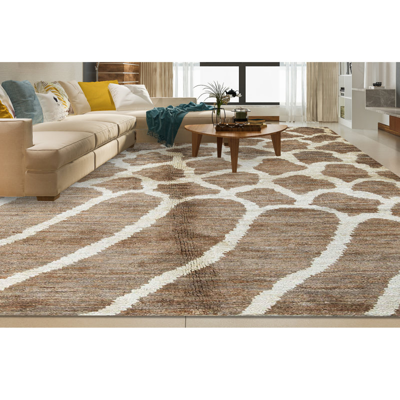 Hand-Knotted High-Quality Brown Area Rug