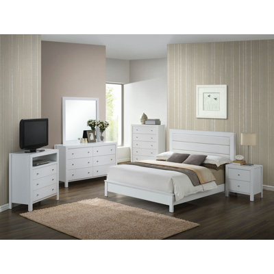 White Wooden Bed Frame - Timeless Design, Durable Construction, Easy Assembly (58"W X 81"D)