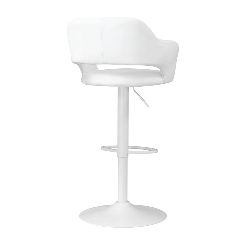 Tabouret de bar, pivotant, hauteur de bar, réglable, aspect cuir, Blanc