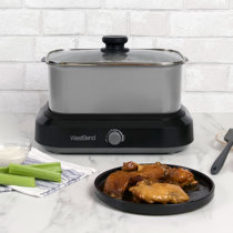 West Bend Large Slow Cooker, 6 Qt. Capacity, in Brushed Stainless Steel