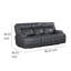 Canapé inclinable électrique Tito, gris, 91 pouces, plateau rabattable, port USB