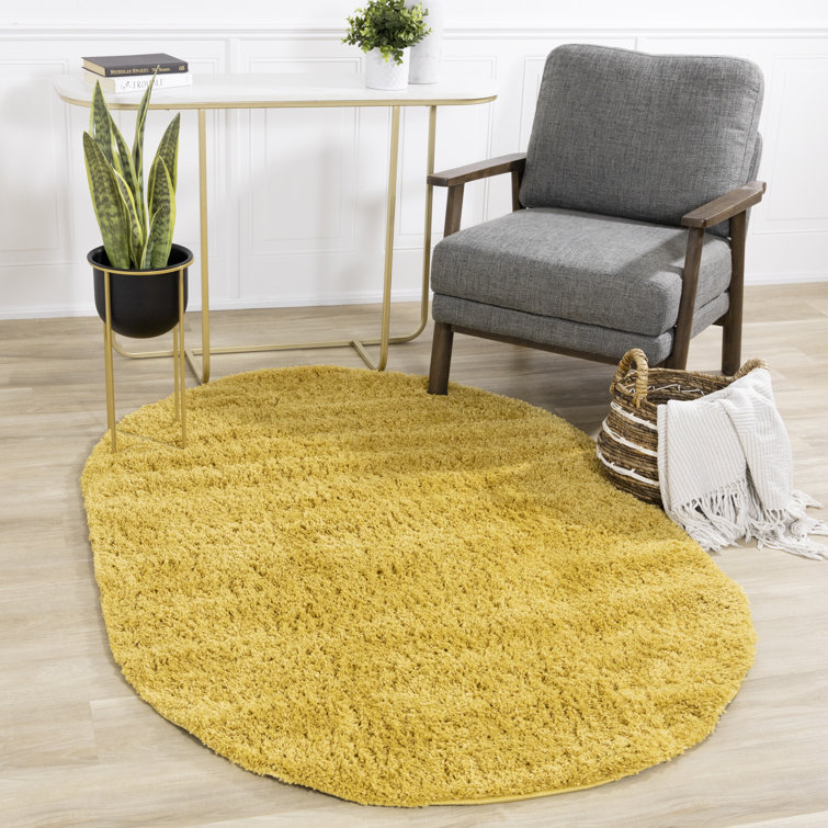 Tapis jaune en polypropylène tissé à la machine Annine