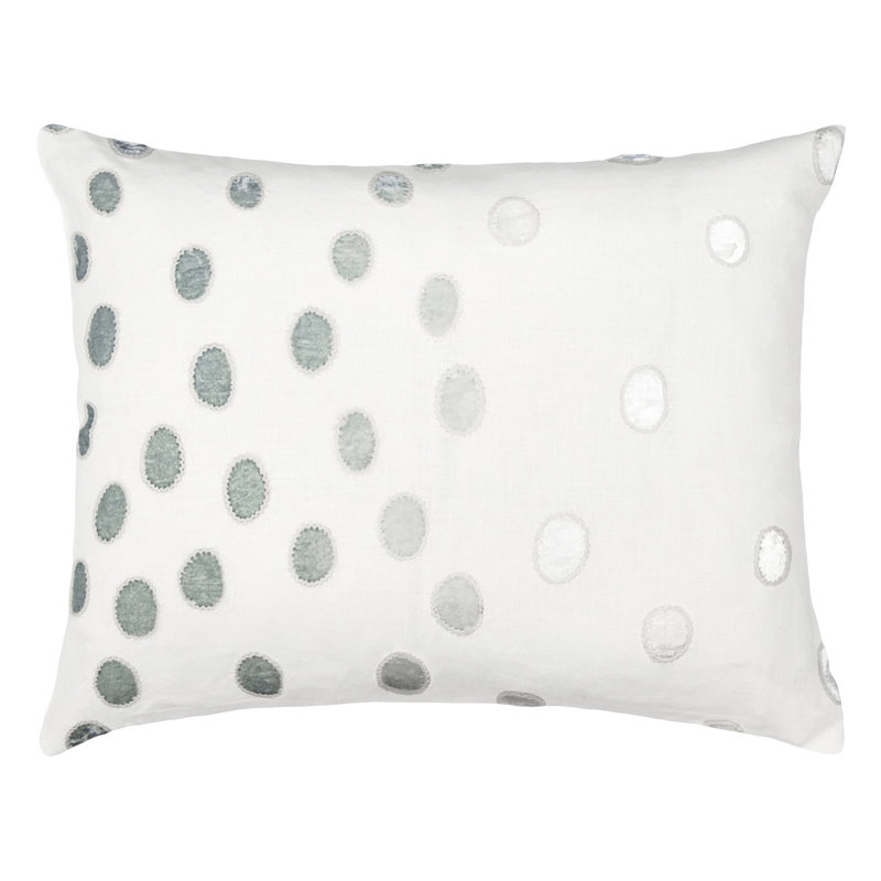 Ovals Lumbar Pillow Cover & Insert, Sage/White, 16" H x 20" W
