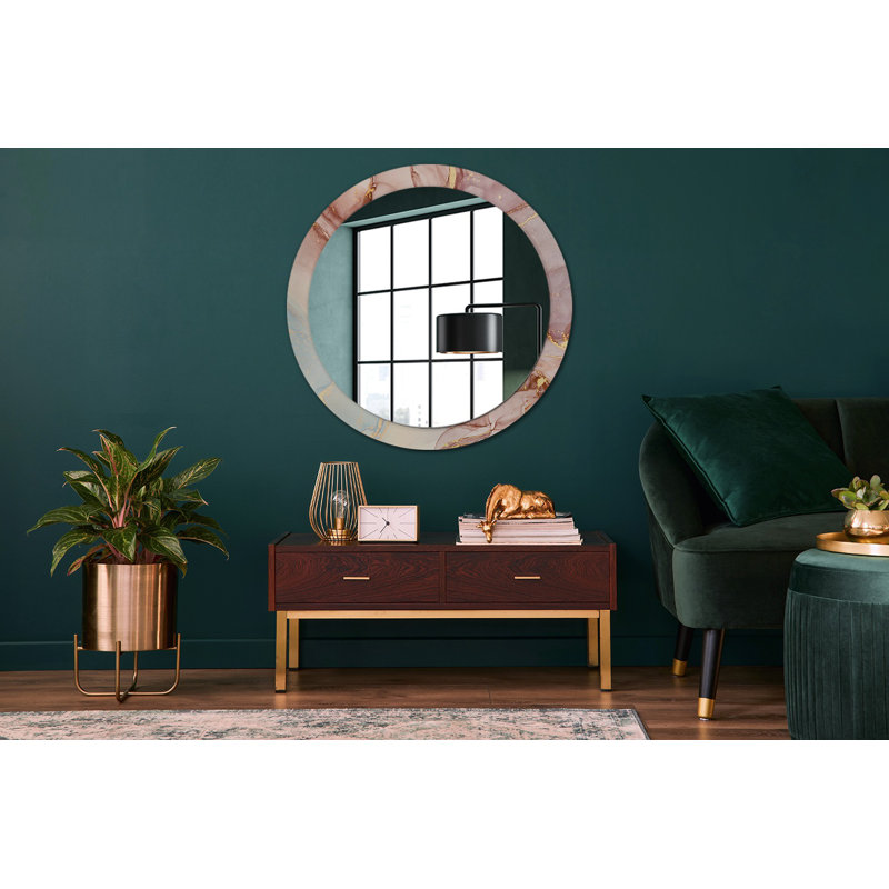 Huldar Glass Flat Wall Mirror, Pink/Green