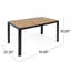 Table d'extérieur - Combinaison de bois et de fer, 59 X 35,5 30 pouces, finition protégée, plateau scellé facile à assembler