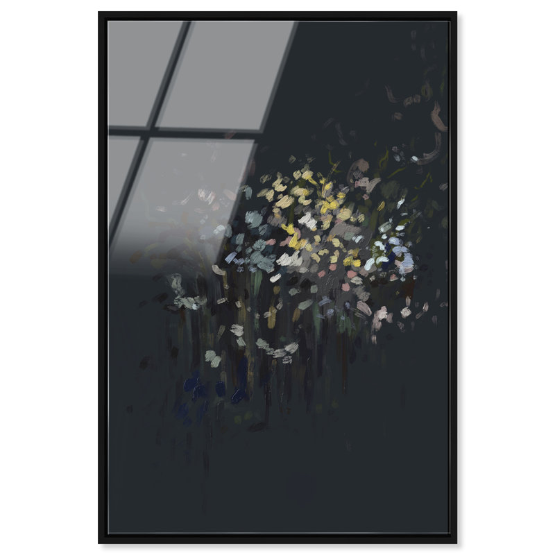 Midnight Flowers Print by Oliver Gal, 17"H x 25"W, Black Floater Frame
