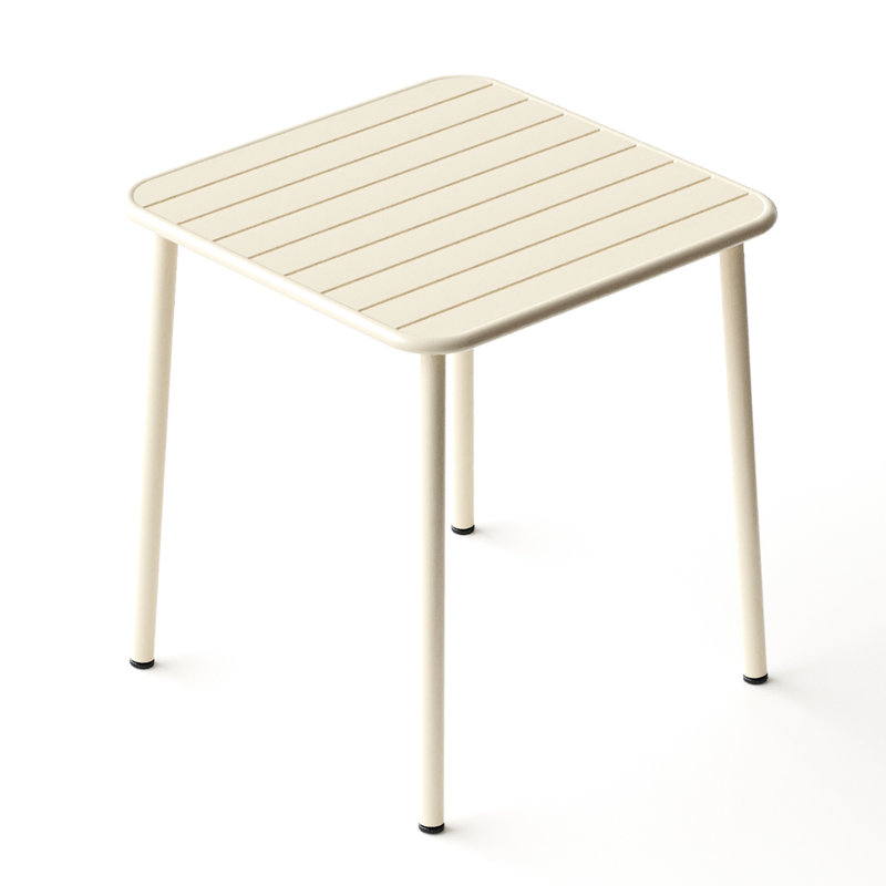 Table carrée pour l'extérieur Retro White, Blanc rétro