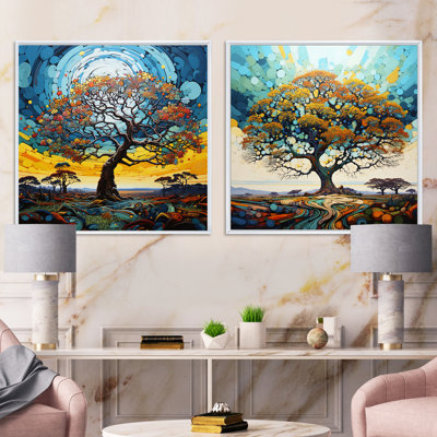 Baobab The Enchanted - Ensemble de 2 arbres carrés en collage