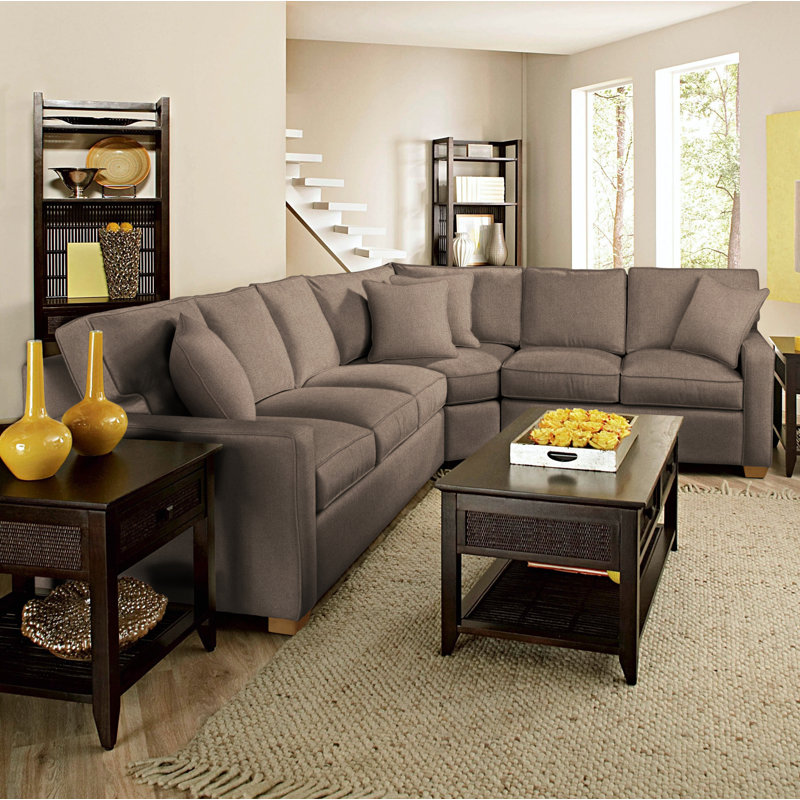 Gramercy Park Upholstered L-Shaped Sectional Symmetrical, Havana, Elite Ash