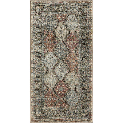 Kauffman Geometric Blue/Beige Area Rug