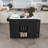 74.8" Kitchen Island with Extendable Dining Table, Marble Veneer Top & Built-in Power Outlet - Mobile Storage Cart with 3 Drawers & Cabinet, Rolling Kitchen Cart for Dining Room, Black