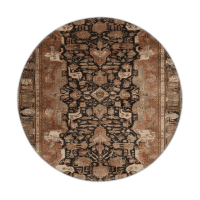 Tapis d'intérieur et d'extérieur brun Persian