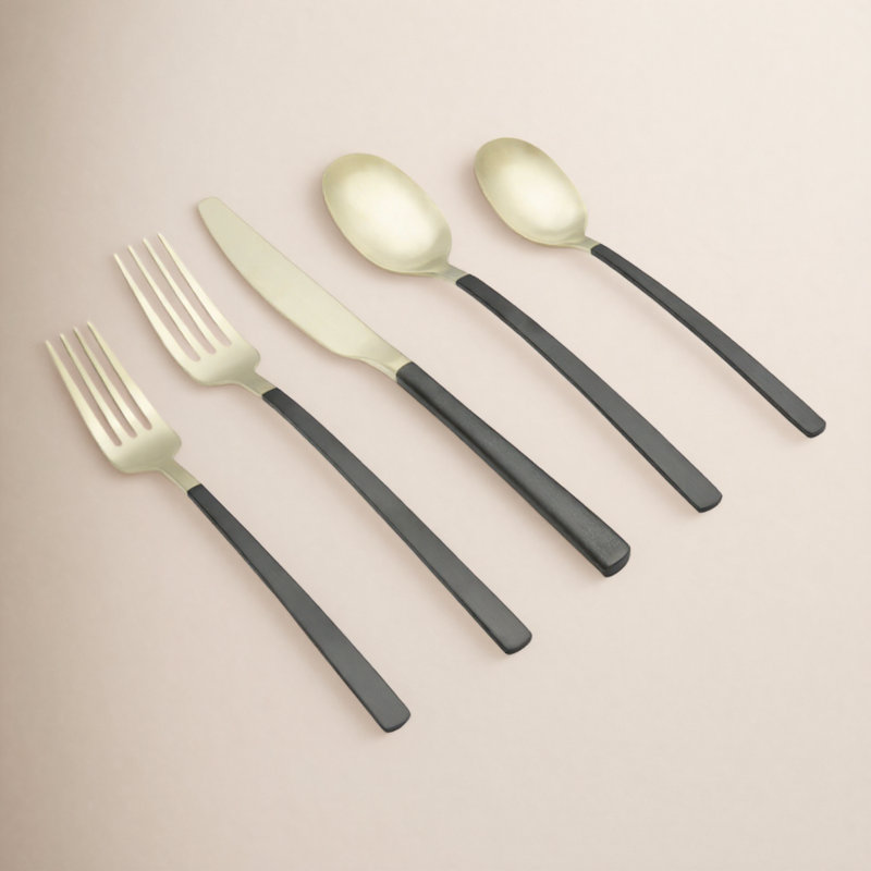 Ensemble de couverts 20 pièces Averie, service pour 4, Black/Champagne
