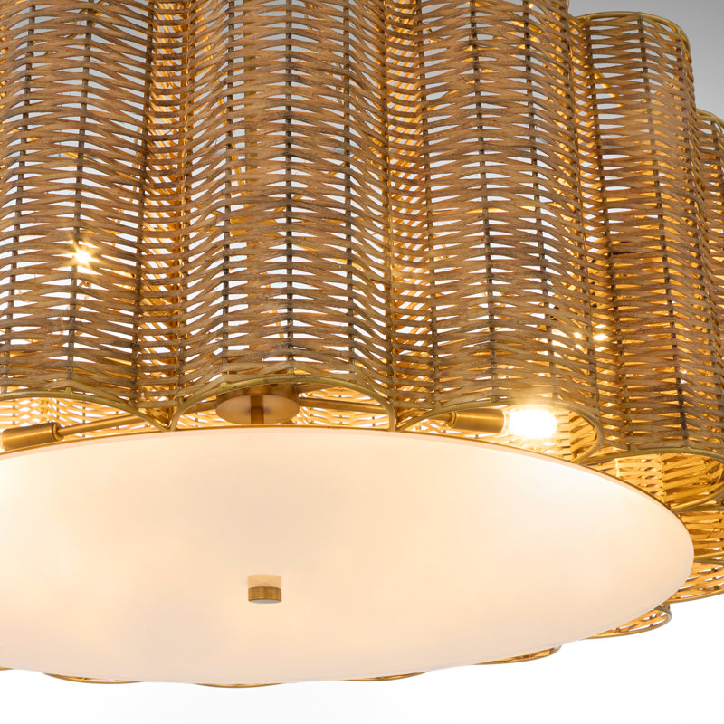 Boracay 6 - Light Chandelier, Brown, Aged Brass
