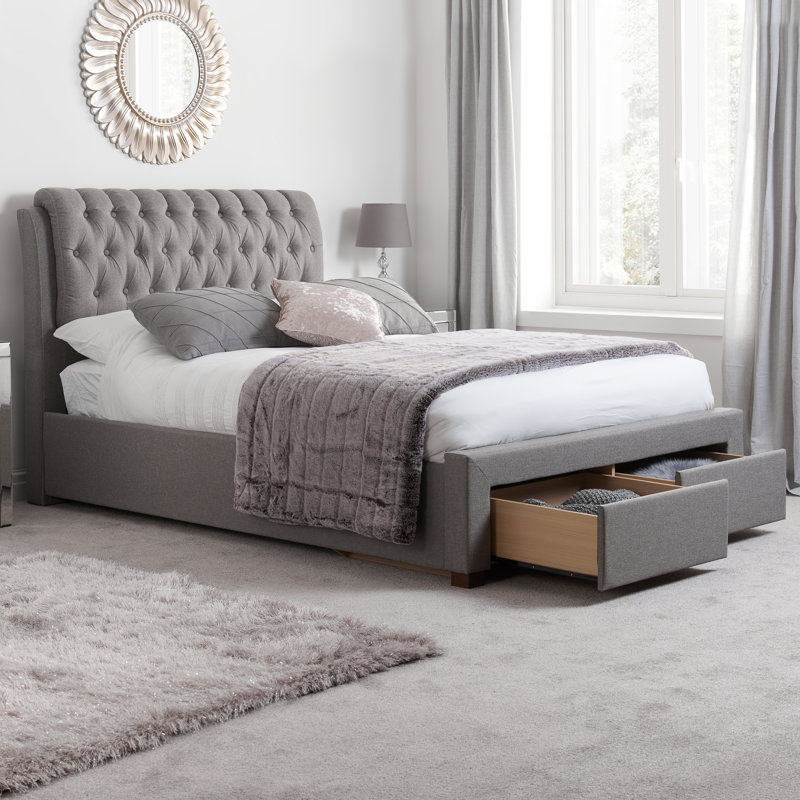 Stonesby Upholstered Bed, Grey, Kingsize (5')