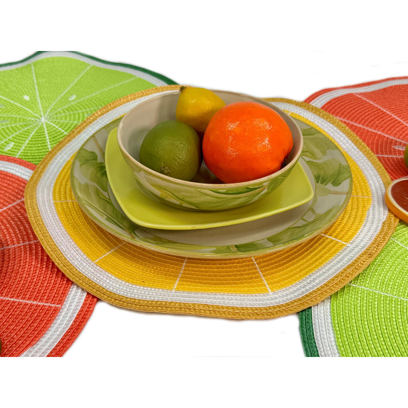 Ensemble de napperons assortis de 6 citrons 14 po