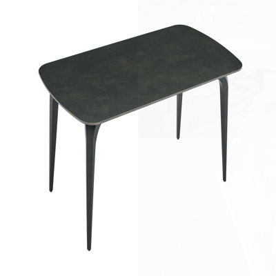 Modern Rectangular Dining Table, Premium Sintered Stone Tabletop With Sturdy Metal Base, Heat-Resistant & Scratch-Resistant Kitchen And Dining Room Ta