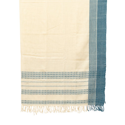 BK Shell/Indigo Handwoven Bedspread w/o Stripes