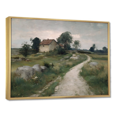 Impression sur toile grise charmante ferme en Irlande - grange ferme ranch, ferme verte