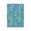 Tapis d'extérieur lavable oriental bleu sarcelle 3 pi x 5 pi bleu et ivoire