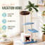 Arbre à chat 53,2 po H Coconut Palm Island pour chats multiples avec plateformes spacieuses, condo confortable et poteaux à griffer en sisal, style vacances tropicales