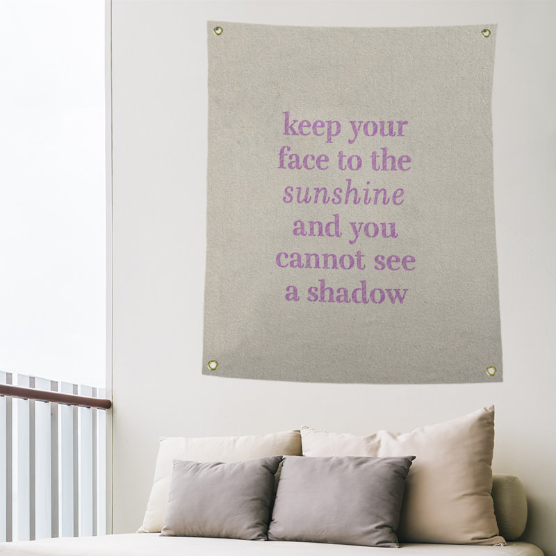 Tapisserie de devis optimisée en polyester à la main, H 59 pi x l 50 po, Blanc / violet