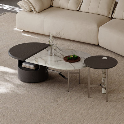 Ensemble de tables basses Wood & Marble