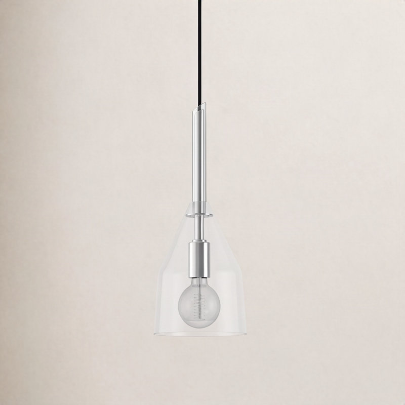 Maya 1 - Light Single Pendant, Polished Nickel, 17" H x 7" W x 7" D