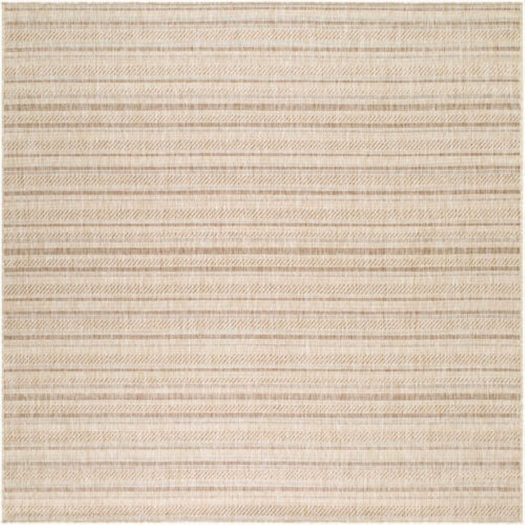 Carllene Bellino Striped Tan Indoor/Outdoor Area Rug