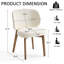 Chaise de salle à manger rembourrée de 20,1 po de largeur, fauteuil d'appoint à haut dossier, sans accoudoirs et pieds en bois massif pour salle à manger, meuble-lavabo, beige, ensemble de 2-1024457914-1023649124