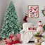 Arbre de Noël 7,5 pi en PE / PVC teinté bleu-vert - 2148 pointes, branches articulées, aspect naturel, base en métal stable-1150452643