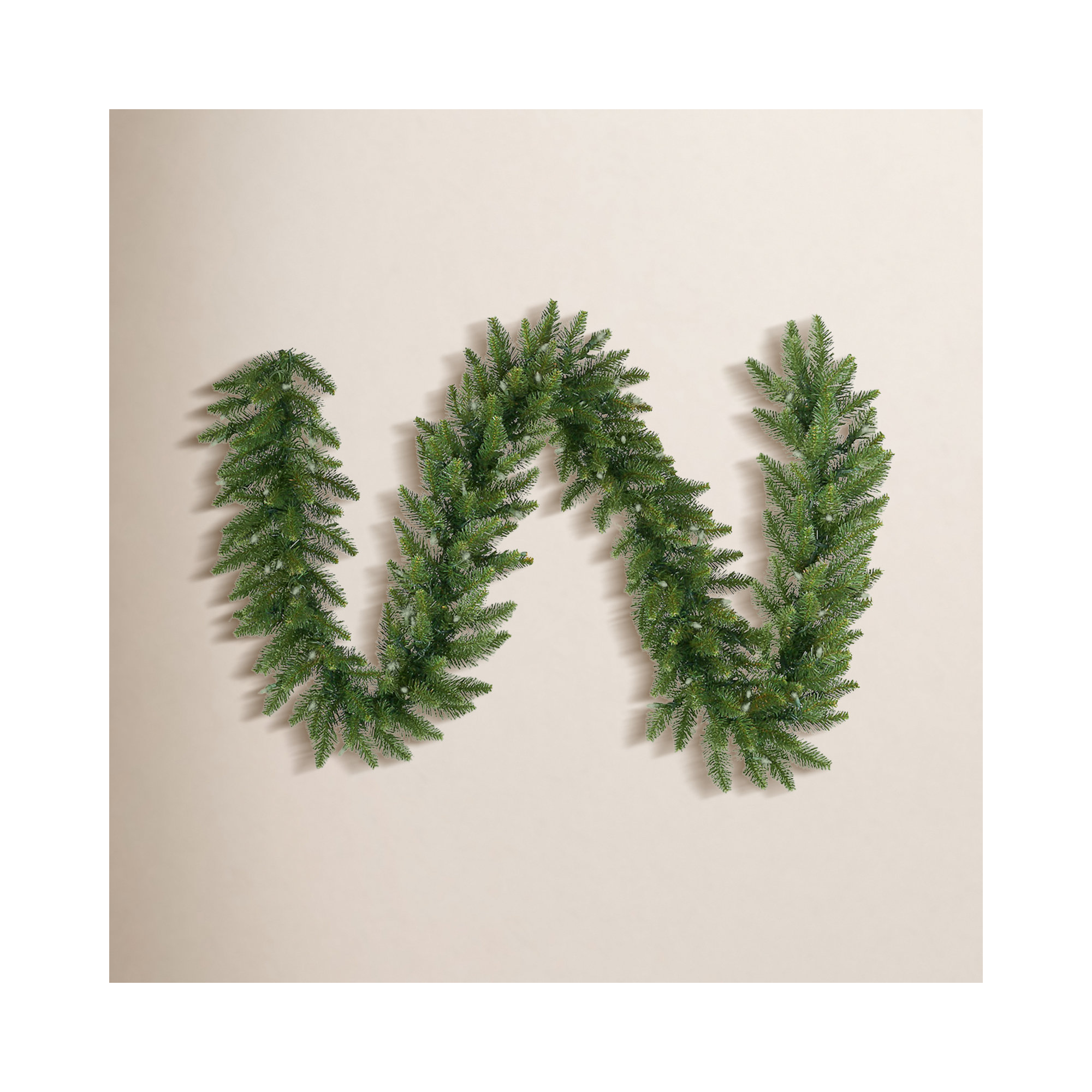 Peabody 108'' in. Lighted Faux Garland, 20" x 108", Green