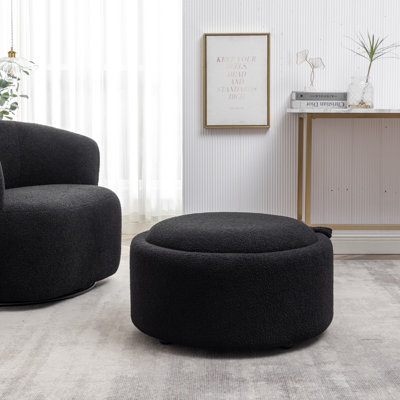 Savinien Upholstered Round Storage Ottoman