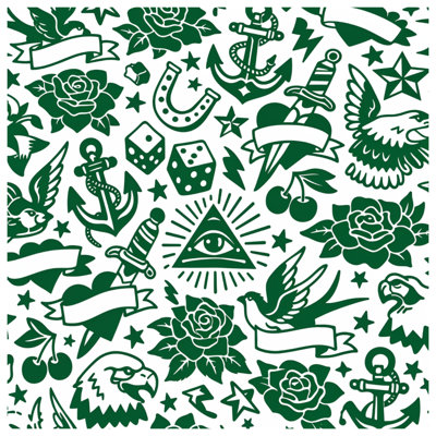 Tattoo Style Icons Comforter