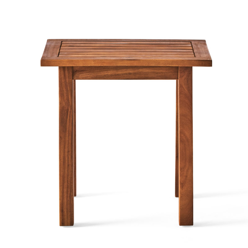 Outdoor Table For Pool Area, Made Of Wood, Slatted, 18.82" H X 15" W 19" D Deck Table, ,, Teak