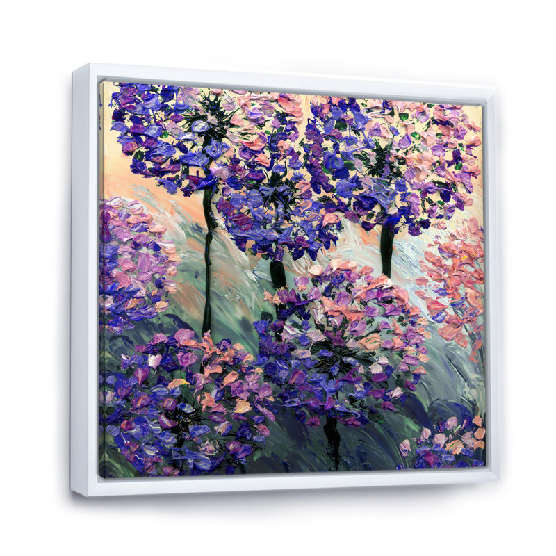 Nature morte rétro fleurs de lilas III - œuvre d'art traditionnelle sur toile, H 16 po x l 16 po x P 1 po